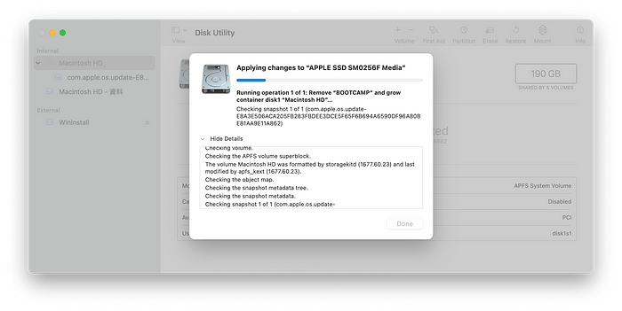 透过磁盘工具程序移除 BootCamp 安装的 Windows 10 完整教学
