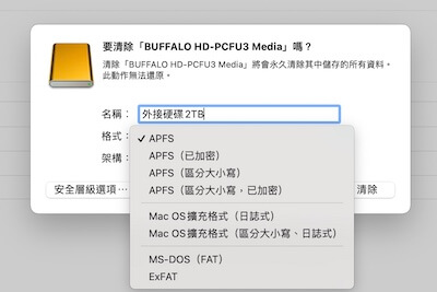 MacOS硬盘需要先初始化再格式化才能使用