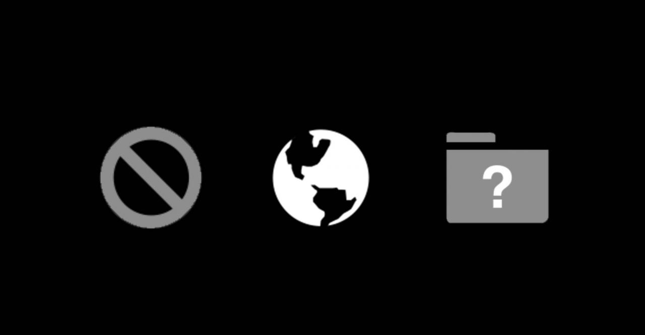 Mac 开机时出现禁止符号、地球、问号文件夹的图案怎么办？