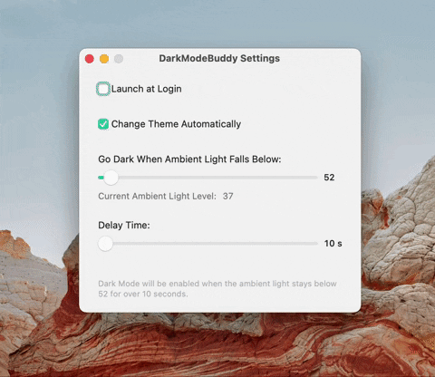 Mac 小工具：DarkModeBuddy，随着环境亮暗自动切换深浅色模式
