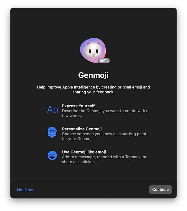 Genmoji 正式登陆 macOS Sequoia 15.3