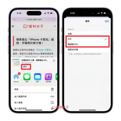 iPhone 网页转 PDF 教程，将 Safari 网页存成 PDF 档文件格式