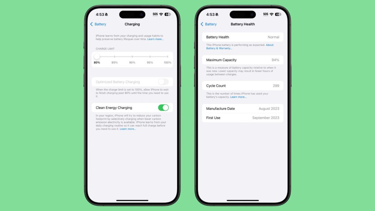 iPhone 设定「80% 的上限」电池健康度掉更慢？一年实测表示有效、但差距不大