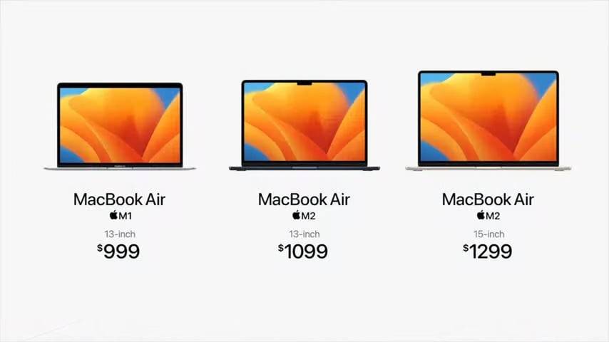【WWDC 2023】15 吋 MacBook Air 推出，搭载 M2 芯片，售价 1299 美元起