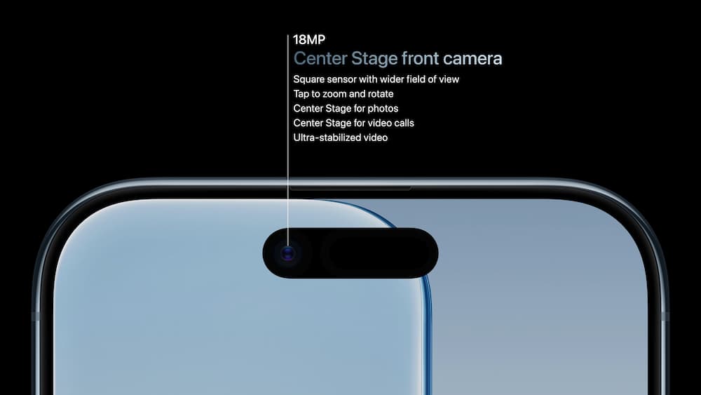 iPhone Air亮点四：前镜头升级1800万像素Center Stage