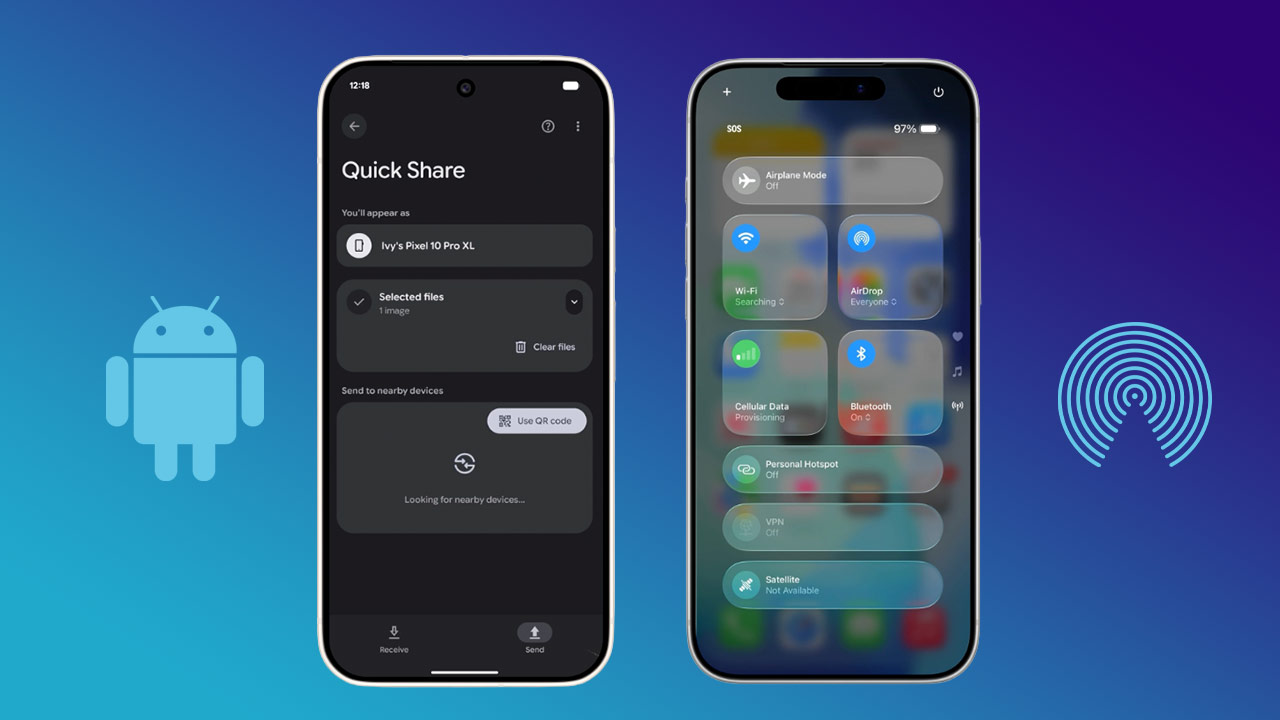 android quick share iphone airdrop transfer file